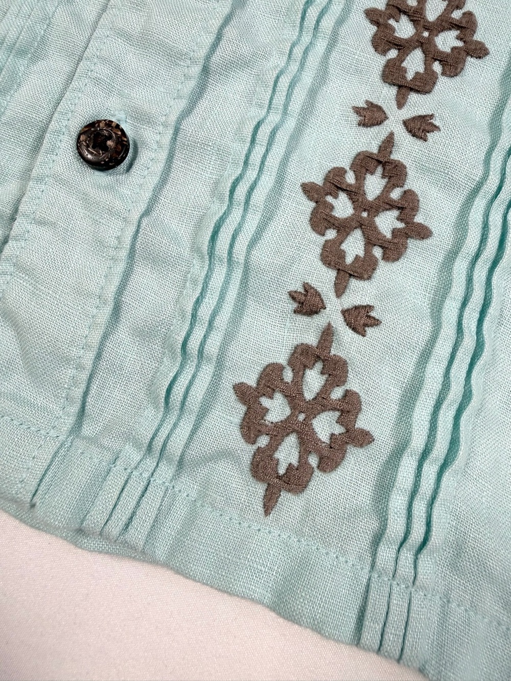 JANE AND JACK Boys Size 4 Linen Hawaiian Retro Coastal Tropical Button Up Shirt - Picture 5 of 10